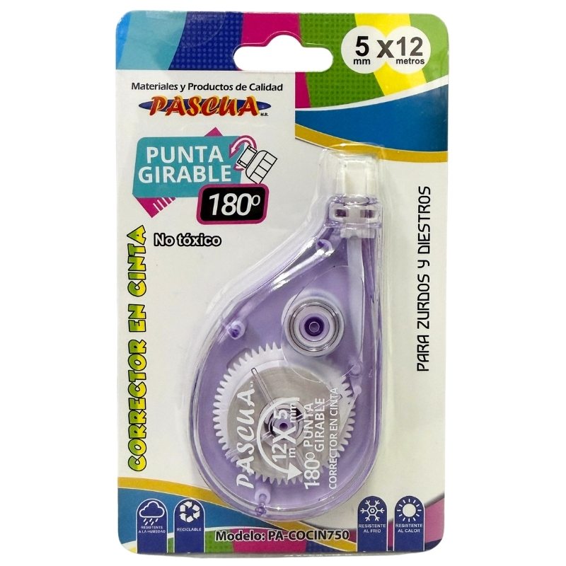 CORRECTOR CINTA PUNTA GIRABLE 180 1 PZ PASCUA MNK