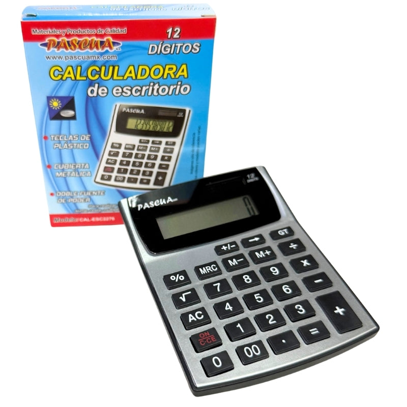 CALCULADORA BASICA ESCRITORIO CHICA 12 DIGITOS PASCUA