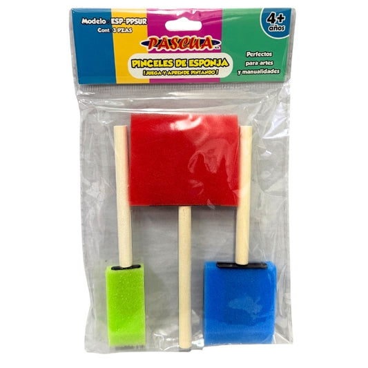 PINCEL ESPONJA SURTIDO PLANO 3 PZ PASCUA