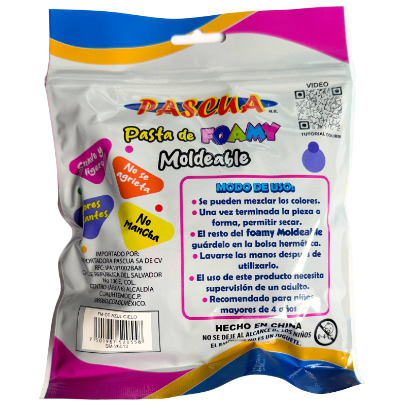 FOAMY MOLDEABLE 50 GM AZUL CIELO PASCUA