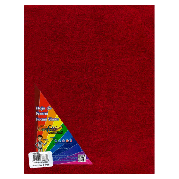 FOAMY CARTA METALICO 2 PZ ROJO NAEN