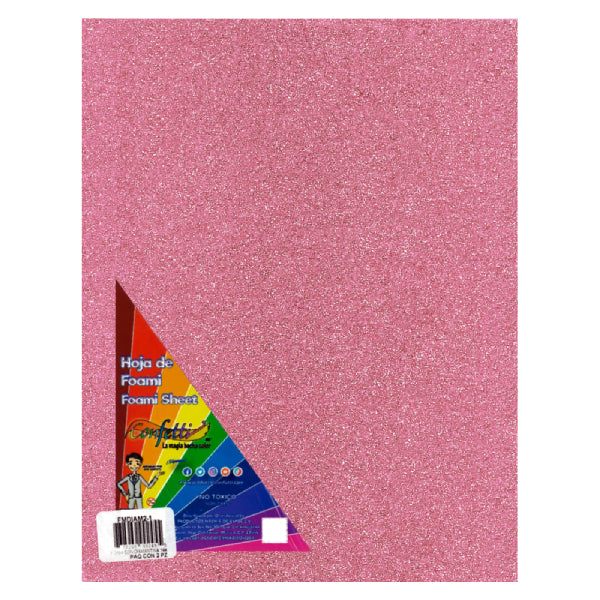 FOAMY CARTA DIAMANTINA 2 PZ ROSA PASTEL NAEN