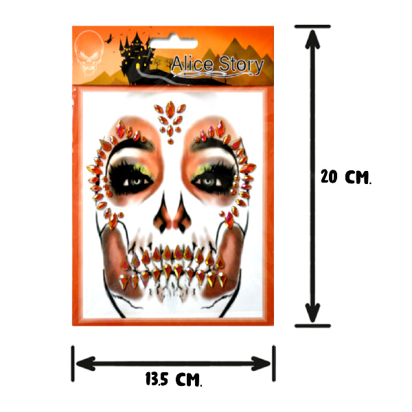 DECORACION CARA DIAMANTES MOD 1 HALLOWEEN VM FIESTA