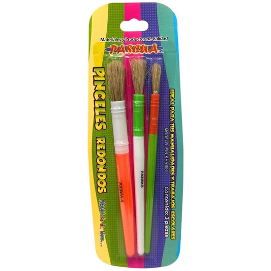 KIT PINCEL ESCOLAR 3 PZ PASCUA MNK