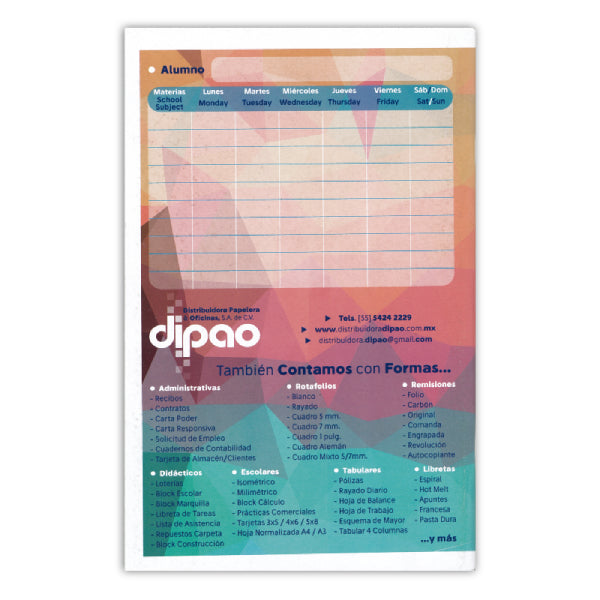 LIBRETA TAREAS ESPAÑOL INGLES DIPAO MNK