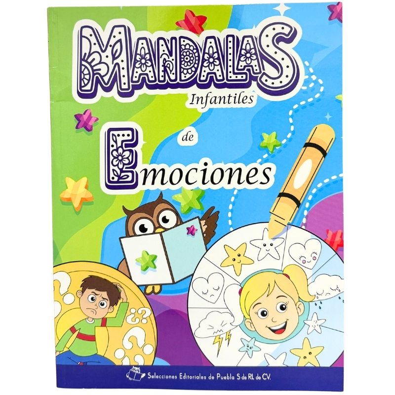 LIBRO ILUMINAR MANDALAS INFANTILES EMOCIONES EDITORIAL PUEBLA MNK