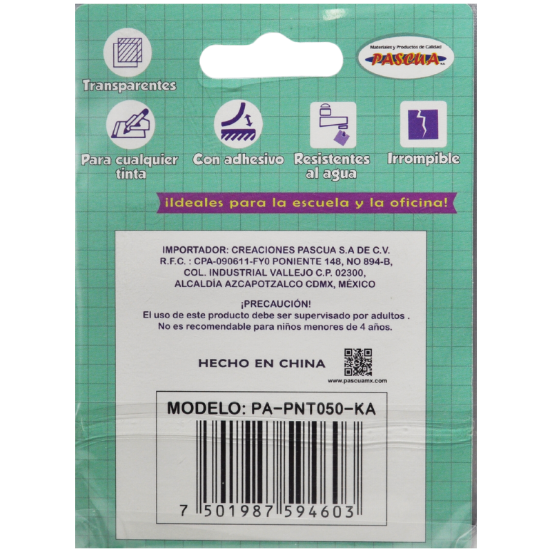 NOTAS ADHESIVAS TRANSPARENTE NARANJA 3X3 50 HJ PASCUA