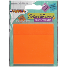 NOTAS ADHESIVAS TRANSPARENTE NARANJA 3X3 50 HJ PASCUA