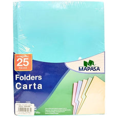 FOLDER CARTA AZUL PASTEL C/25 MAPASA