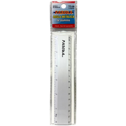 REGLA METALICA 15 CM PASCUA