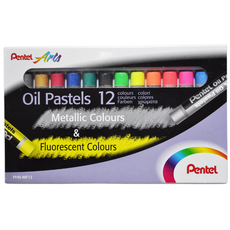 COLORES PASTEL 12 PZ FLUOSRESCENTES-METALICOS PENTEL