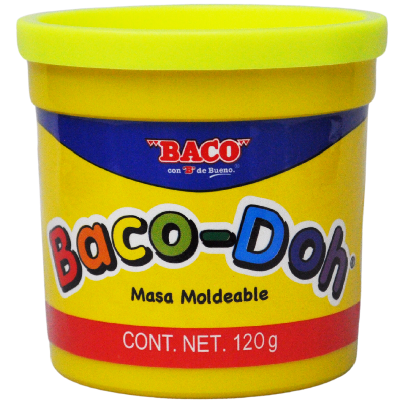 PLASTILINA BOTE 120 GR BACO-DOH AMARILLO FLUORECENTE BACO MNK