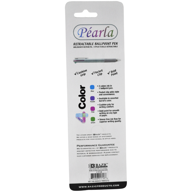 PLUMA 4 COLORES 1716 BAZIC MNK