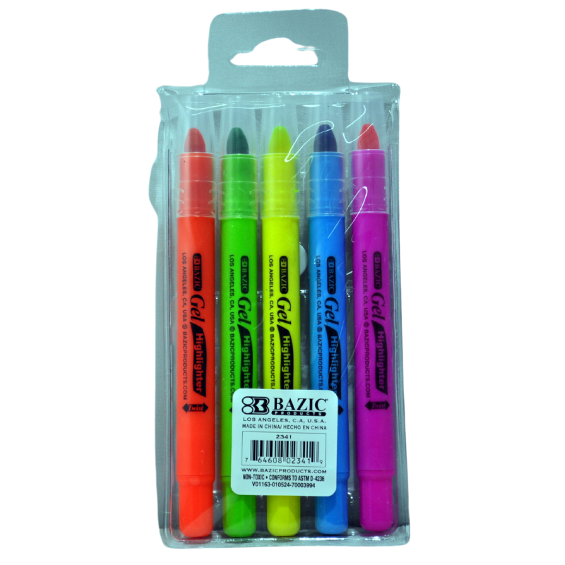 MARCATEXTO GEL SURTIDO 5 PZ 2341 BAZIC MNK