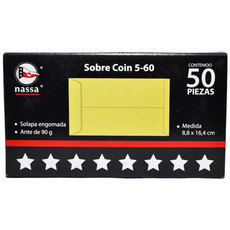 SOBRE COIN 5-60 8.8X16.2 50 PZ NASSA