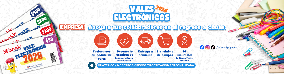 Mónerick Papelerías | Compra en Línea