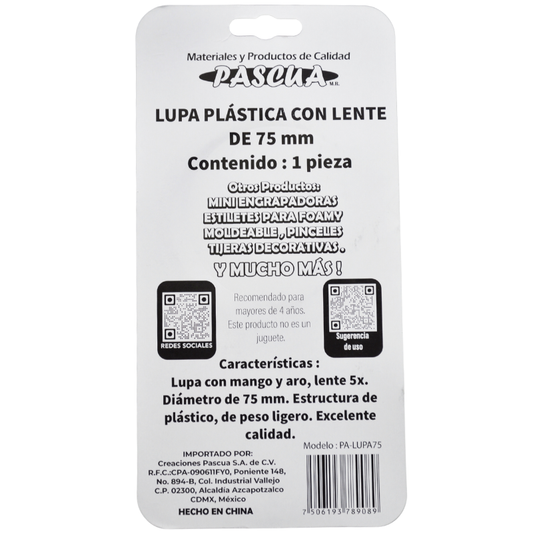 LUPA ARO PLASTICO 7.5 CM PASCUA