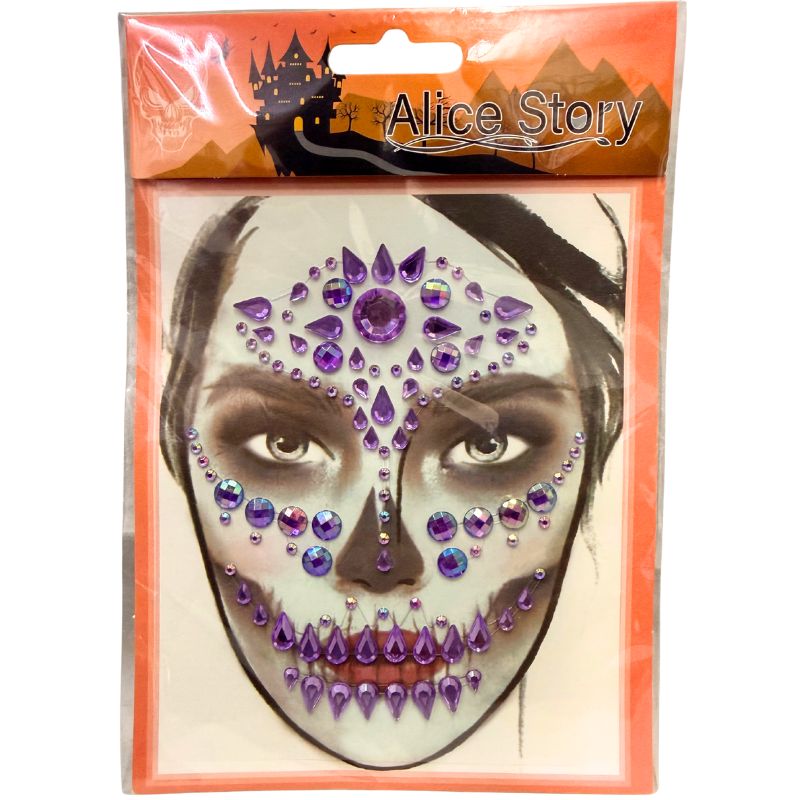 DECORACION CARA DIAMANTES MOD 4 HALLOWEEN VM FIESTA