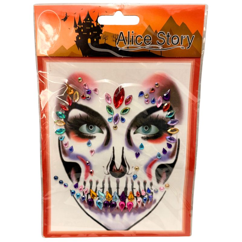 DECORACION CARA DIAMANTES MOD 6 HALLOWEEN VM FIESTA