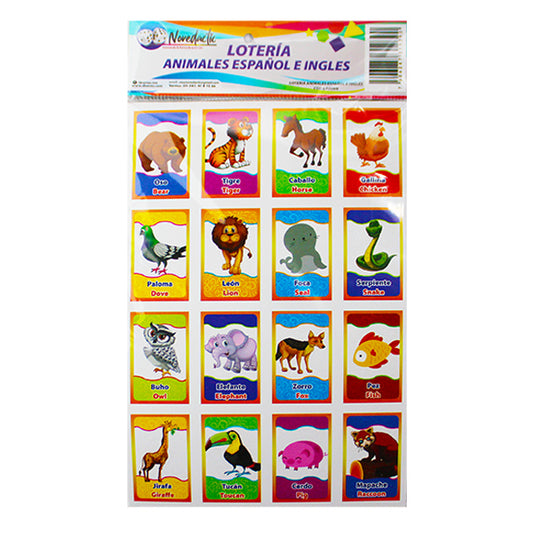 LOTERIA ANIMALES ESPAÑOL E INGLES LR009 NOVAC