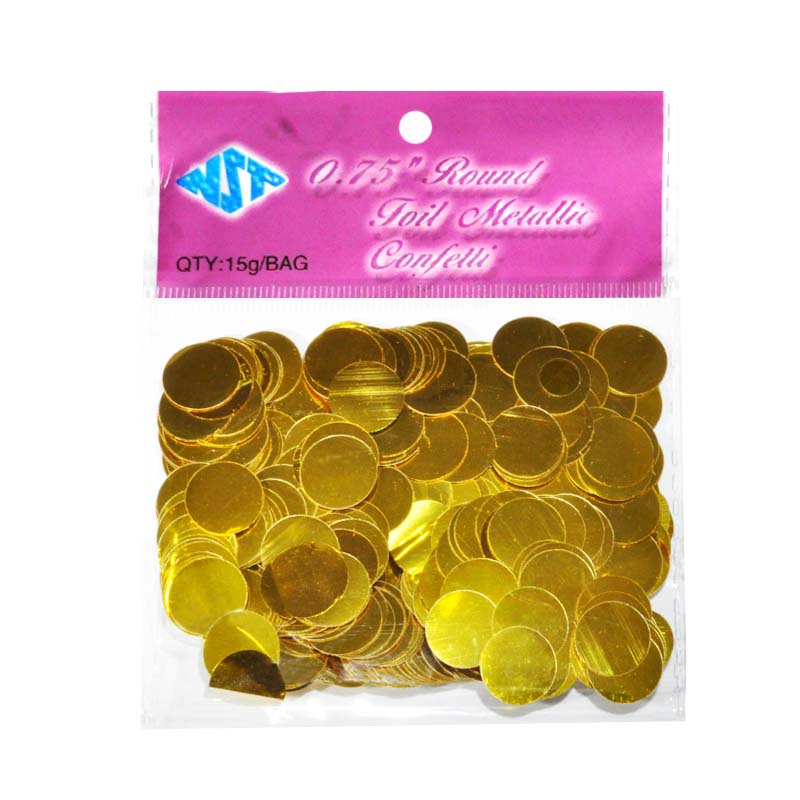 CONFETTI CIRCULO METALICO ORO NATURAL