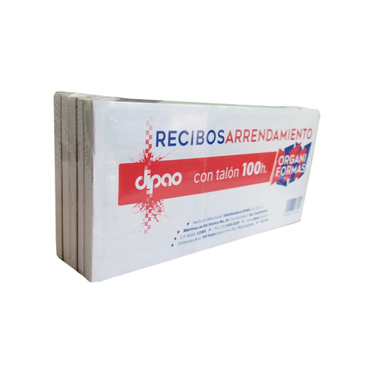 BLOCK RECIBO RENTA C/TALON 100 HJ RA-100 DIPAO