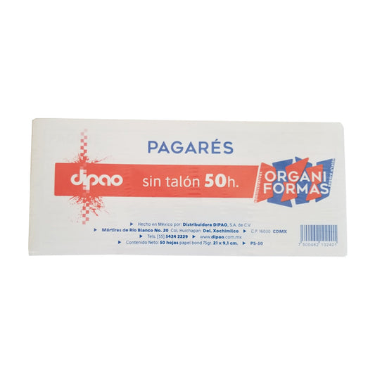 BLOCK PAGARE S/TALON 50 HJ PS-50 DIPAO