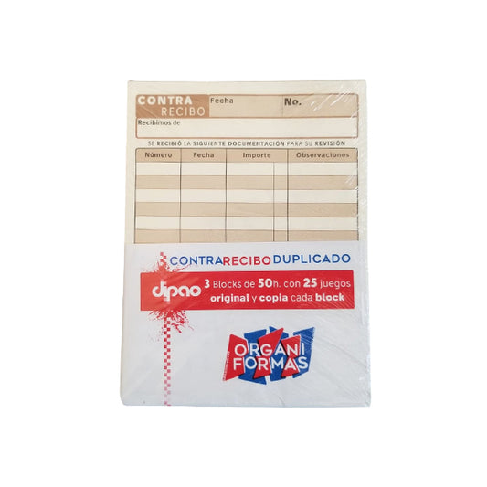 BLOCK CONTRARECIBO 50 HJ CR-50 3 PZ DIPAO
