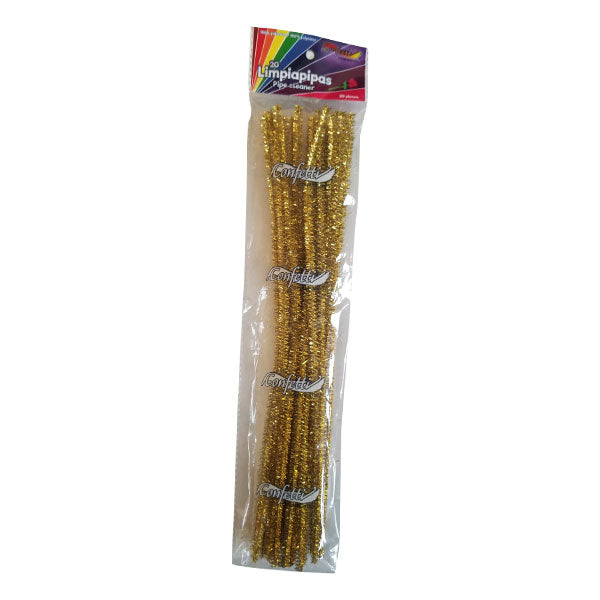 LIMPIAPIPAS METALICO DORADO 20 PZ NAEN