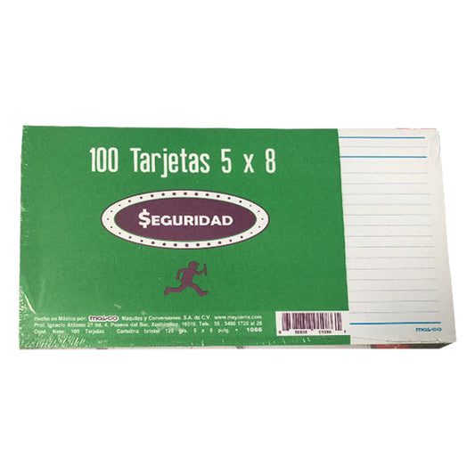 TARJETA TRABAJO 5X8 RAYA 100 HJ 1086 MAYCO MNK