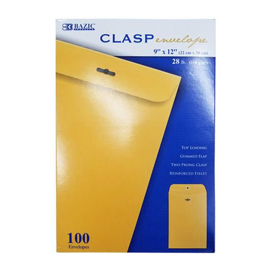 SOBRE MANILA CARTA 9X12 100 PZ 5072 BAZIC