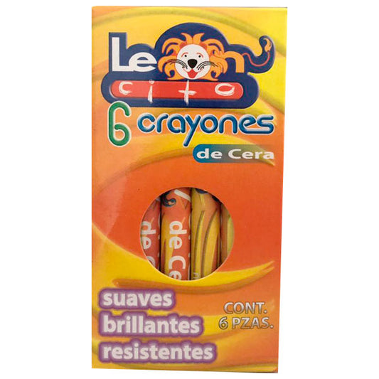 CRAYON ESTANDARD 6 PZ LEONCITO CONEXION CARIBE MNK