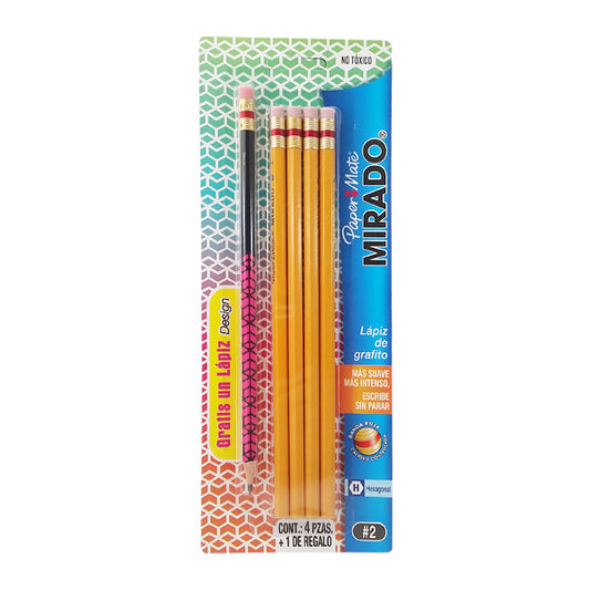 LAPIZ #2 HEXAGONAL MIRADO 4 PZ NEWELL BEROL MNK