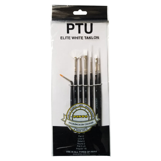 PINCEL 7 PZ SURTIDO ELITE WHITE PTU PINTO DISTRIBUIDORA