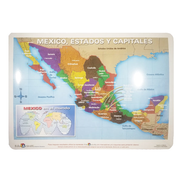 MANTEL INDIVIDUAL MAPA DE MEXICO EDUCACTIVITY