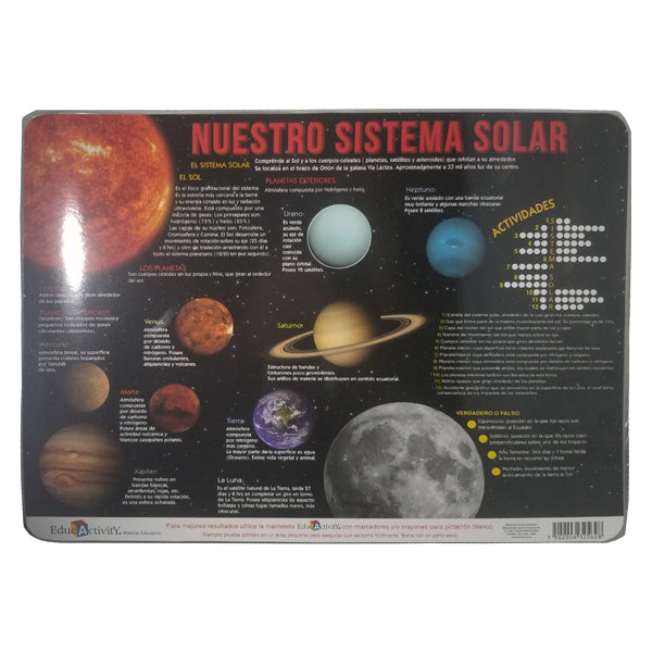 MANTEL INDIVIDUAL SISTEMA SOLAR EDUCACTIVITY