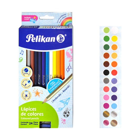 COLORES MADERA LARGOS 24 PZ PELIKAN MNK