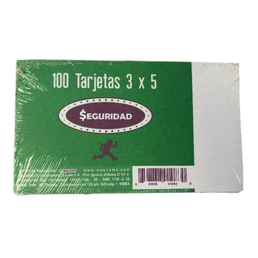 TARJETA INDEX 3X5 100 HJ BLANCO 1083 MAYCO MNK