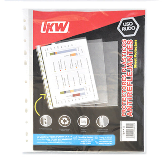 PROTECTOR HOJAS USO RUDO 100 PZ IKW MNK