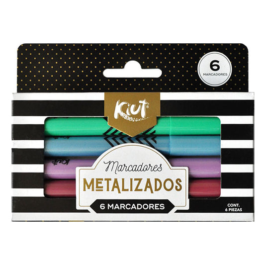 MARCADOR METALLIC PUNTO FINO KIUT 6 PZ NORMA MNK