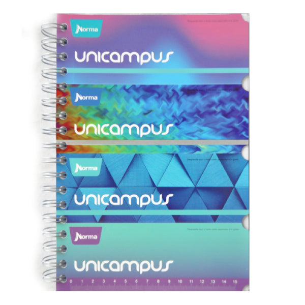 CUADERNO DOBLE ARGOLLA DURA BOOK UNICAMPUS METALICO 160 HJ RAYA  NORMA MNK
