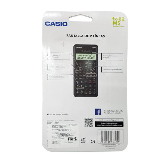 CALCULADORA CIENTIFICA CASIO 240 FUNCIONES FX-82MS MIKADO MNK