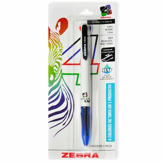 PLUMA 4 COLORES 1 PZ 7941-16 ZEBRA MNK