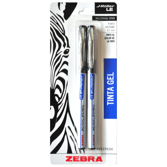 PLUMA J ROLLER GEL 0.7 MM NEGRO 2 PZ ZEBRA