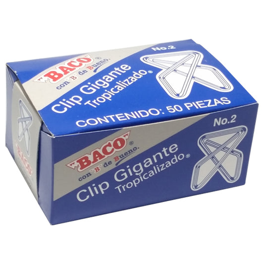 CLIP TROPICALIZADO GIGANTE #2 50 PZ 12319 BACO