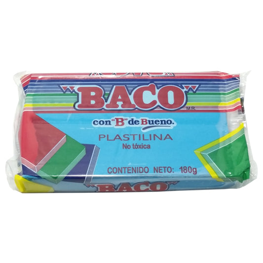 PLASTILINA BARRA B-180 180 GR AZUL CLARO BACO MNK