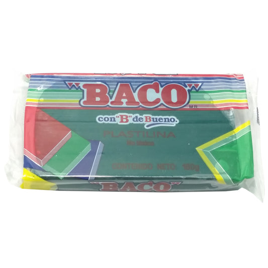PLASTILINA BARRA B-180 180 GR VERDE OSCURO BACO MNK