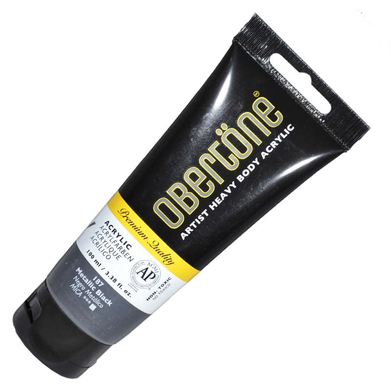 PINTURA ACRILICA 100 ML NEGRO METALICO 187 OBERTONE PINTO DISTRIBUIDORA