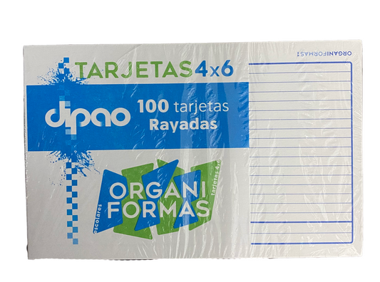 TARJETA INDEX 4X6 100 HJ RAYA DIPAO MNK