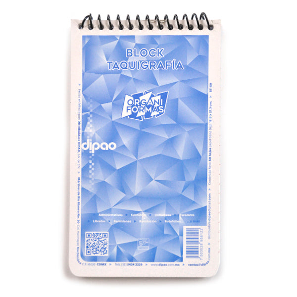 LIBRETA TAQUIGRAFIA LARGO ESPIRAL 100 HJ BT-80 DIPAO